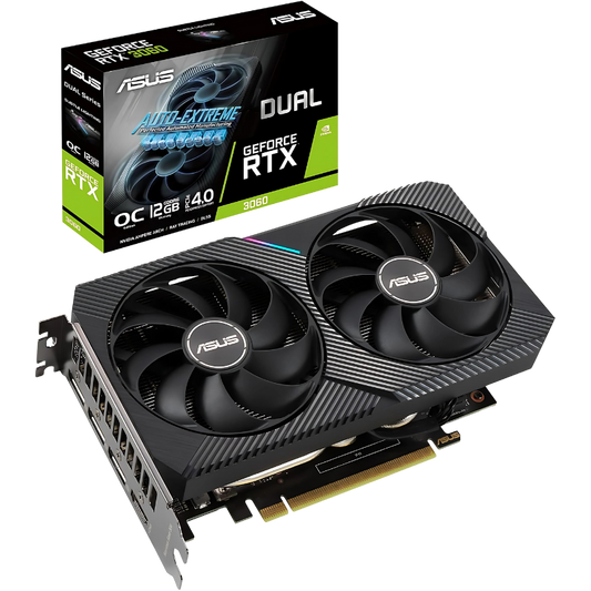 ASUS GeForce RTX 3060 Dual V2 OC Edition Video Card, 12 GB GDDR6, PCIe 4.0, HDMI/DisplayPort