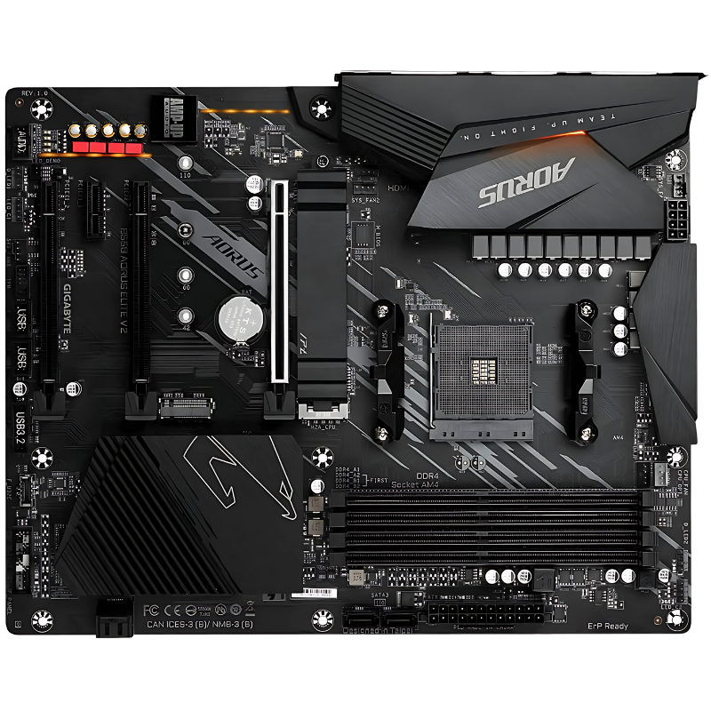 GIGABYTE B550 AORUS ELITE V2 Motherboard, AMD AM4, DDR4, PCIe 4.0, ATX, LAN 2.5GbE, USB 3.2