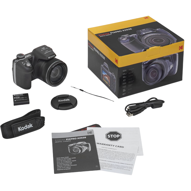 KODAK Pixpro AZ528 16MP Digital Bridge Camera with 52x Optical Zoom, Full HD Video, and 3" LCD Screen – Blue