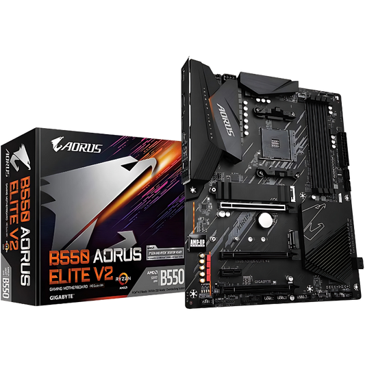 GIGABYTE B550 AORUS ELITE V2 Motherboard, AMD AM4, DDR4, PCIe 4.0, ATX, LAN 2.5GbE, USB 3.2