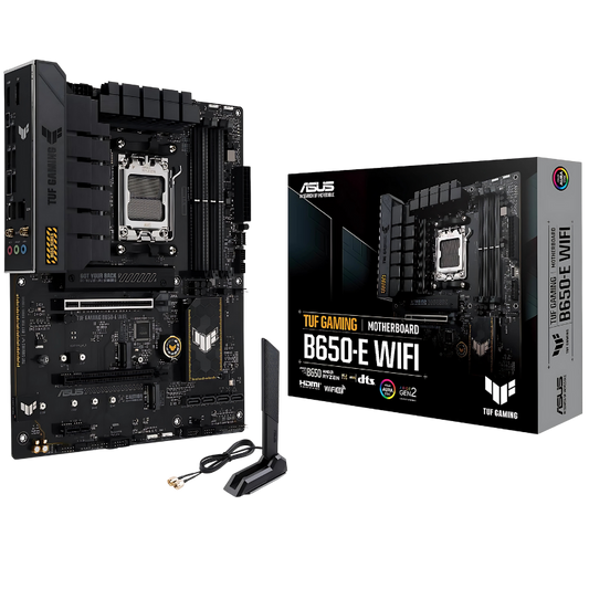 ASUS TUF Gaming B650-E WiFi Motherboard, AMD AM5, DDR5, PCIe 5.0, ATX, WiFi 6E, USB-C, Aura Sync