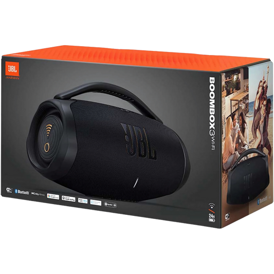 JBL Boombox 3 WiFi – Wireless Bluetooth and WiFi Speaker, 24h Playback, IP67, Portable Charger, Compatible with JBL One App, Black